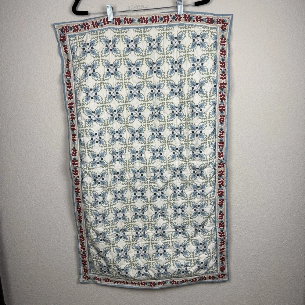 Garnet Hill King Umbria Paisley Pillow Shams Cotton Quilted 23x39